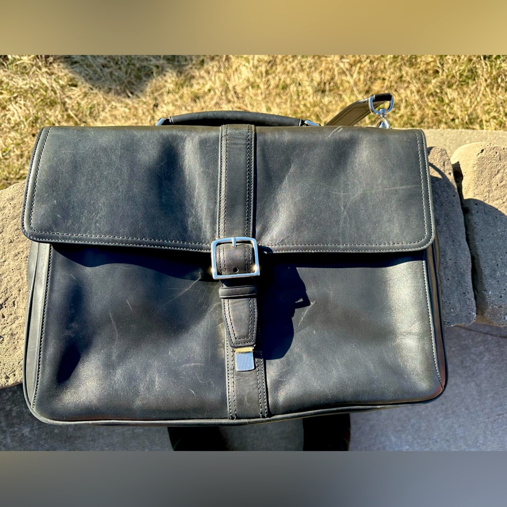 Coach Leather laptop bag briefcase.